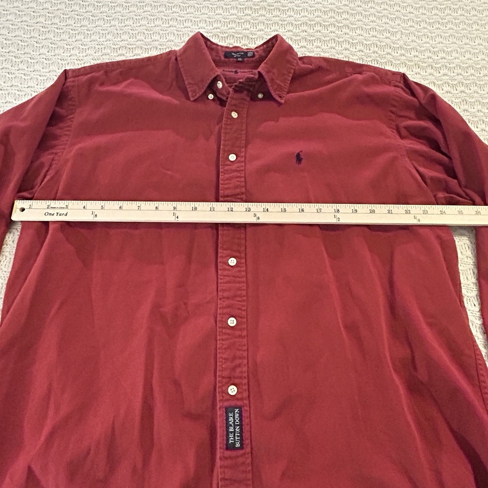 Ralph Lauren Men's XL Blaire Button Down Long Sleeve Red 100% Cotton - Picture 6 of 7